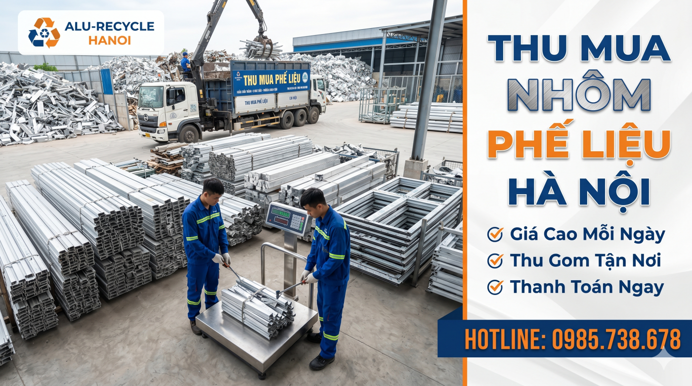 Thu mua nhôm phế liệu Hà Nội giá cao với dịch vụ thu gom tận nơi của Phế Liệu Đức Phát