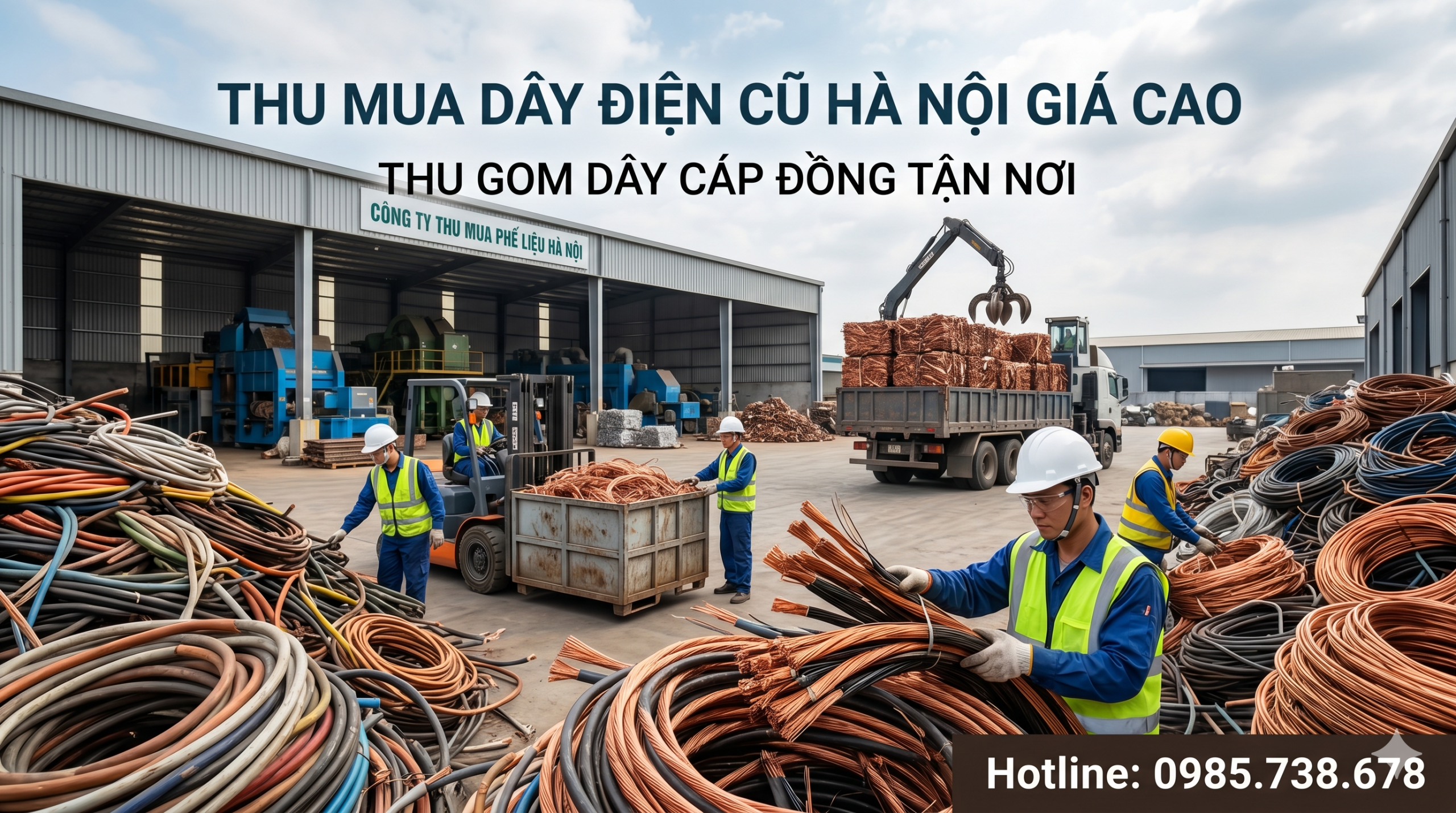 Thu mua dây điện cũ Hà Nội giá cao với số lượng lớn tại công trình xây dựng